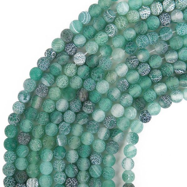 

4/6/8/10mm natural stone beads for jewelry making diy craft matte onyx frost cracked green agates beads diy bracelet qylzzn