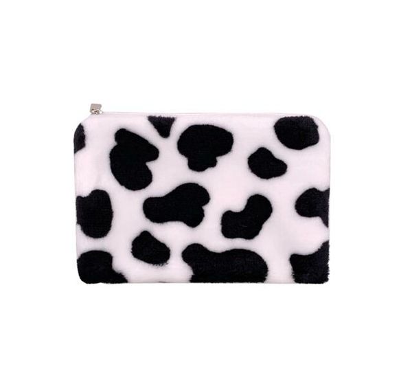 

dhl100pcs women plush cow prints square zipper min coin purses, Red;black