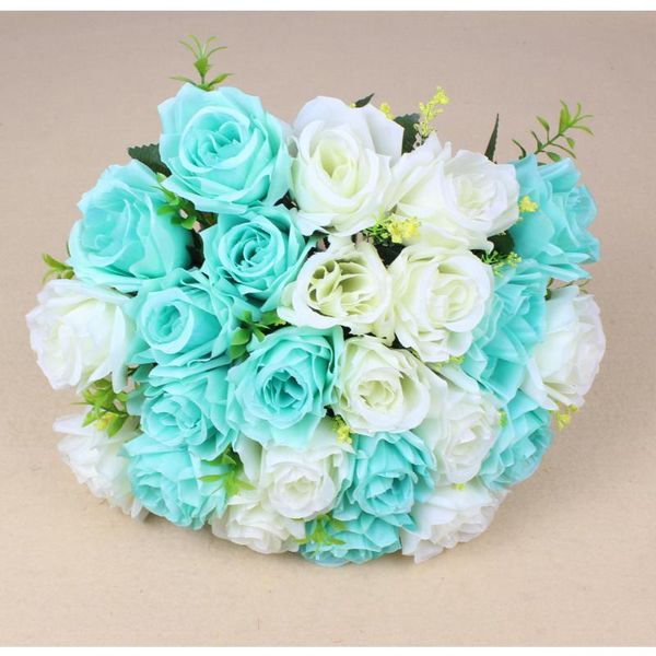 

decorative flowers & wreaths 1pcs 24 head rose flower wedding arch silk bouquet