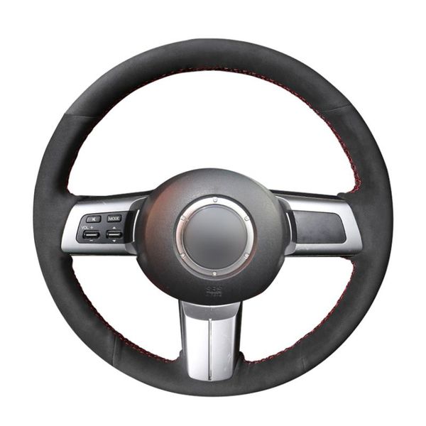 

hand-stitched black suede car steering wheel covers wrap for mx-5 (miata)2006-2014 rx-8 2009-2012 cx-7 2006-2009