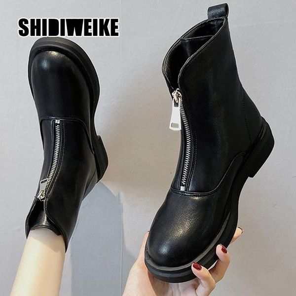 

autumn new arrival fashion shoes women boots front zipper ankle boots heel female shoes v501, Black
