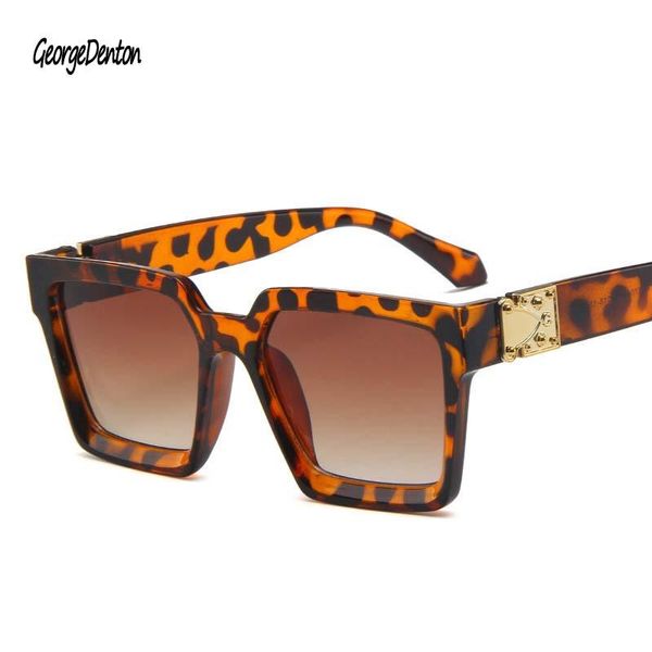 

Retro Sunglasses Women Square Glasses Luxury High Quality Fashion Oversized Brand Designer Plastic Female Big Gradient Sun Glass, White;black