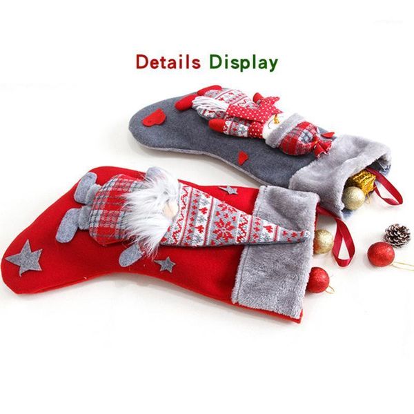 

faceless old man christmas stocking pendant xmas gift candy bag storage bag xmas tree hanging christmas decorations1