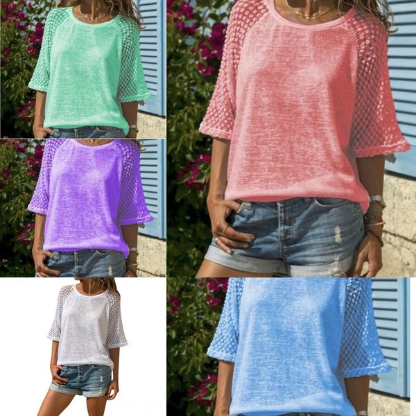 

2019 new patchwork crew neck 3 4 sleeve 2019 new lace lace patchwork crew neck 3 4 sleeve amxuz, White