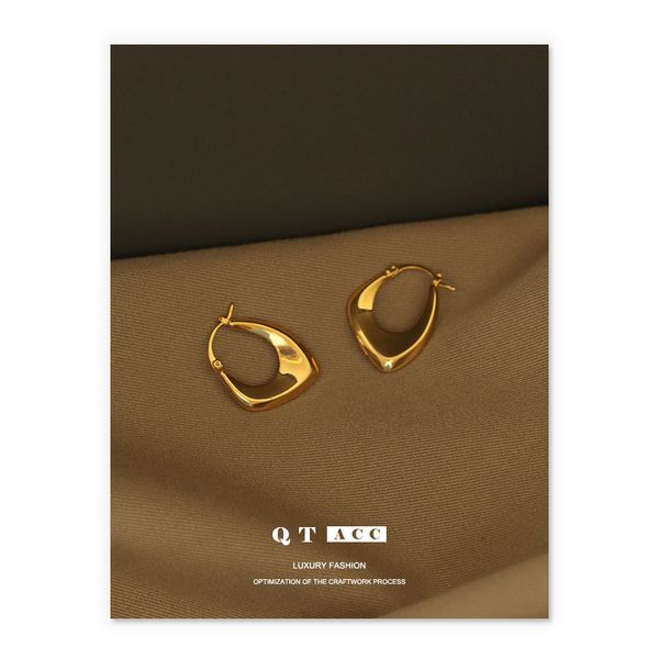 

high color vacuum plating gold geometric earrings, Silver