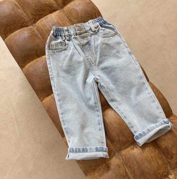 

2020 new arrival girls boys denim pants autumn spring fashion kids jean pants 1-7t yq153, Blue