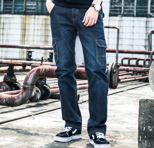 

2021 novo longas brim casuais ar livre dos homens calas de carga plus size 28-48 8cz9, Blue
