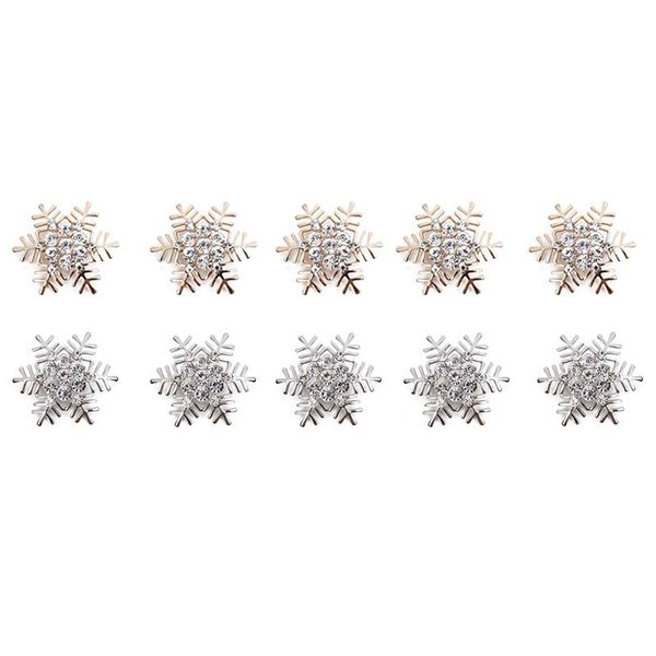 

10pcs christmas napkin rings alloy rhinestone napkin buckle holder snowflake circle l restaurant wedding party table