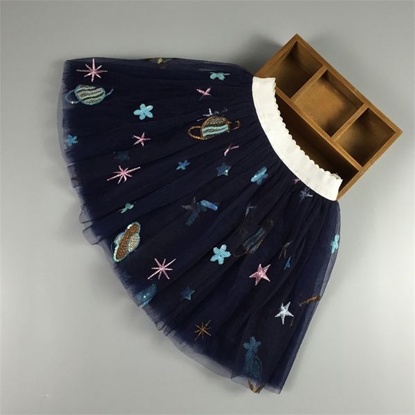 

ins spring and summer fashion skirts 2-10years girls lace star tutu 220222, Blue