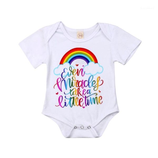 

2021 summer newborn baby boys girls rainbow bodysuit jumpsuit outfit sunsuit clothes playsuit1, Blue
