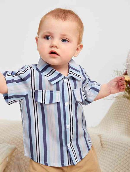 

baby vertical striped shirt she, Blue