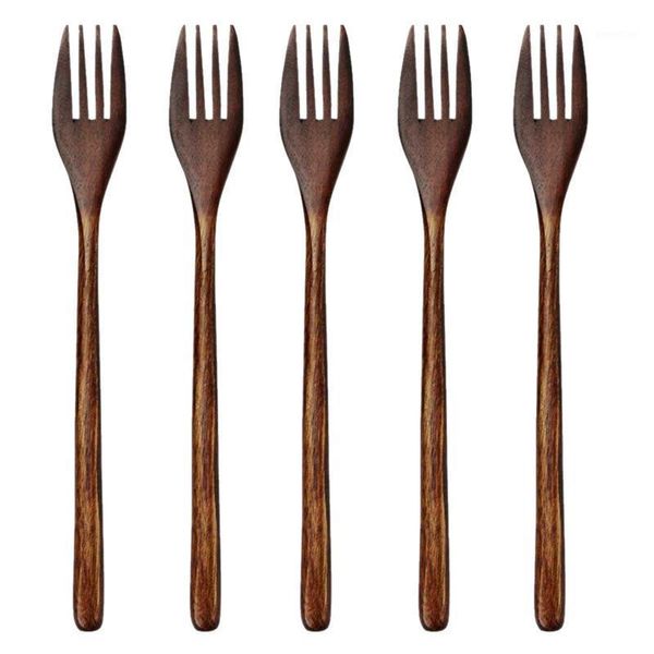 

wooden forks, 5 pieces eco-friendly japanese wood salad dinner fork tableware dinnerware for kids (5 pieces no rope wooden1