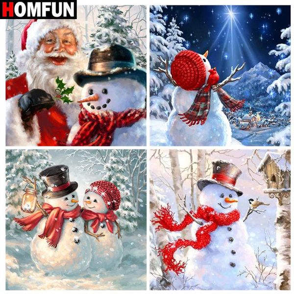 

homfun 5d diamond "snowman christmas" diamond embroidery full round/ square diy painting cross stitch home decor