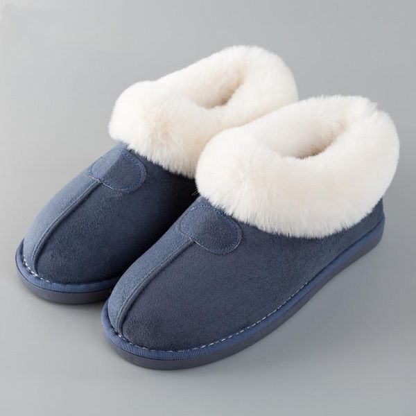 

timalina women fur slippers winter thick warm home plush slippers flat non-slip round toe indoor shoes furry house slides, Black
