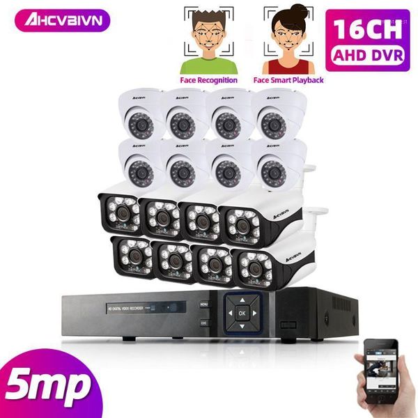 

systems home dvr nvr cctv monitoring security camera system kit 16ch ahd video surveillance cameras ultra hd 5mp kit1