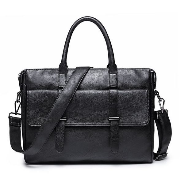 

man mags pu leather office bag for men suppliers black simple briefcase