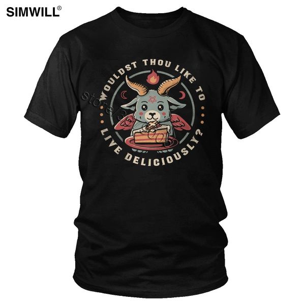 

urban new wouldst thou like to live deliciously tee short sleeved demon devil goat gift sport hooded sweatshirt hoodie men t shirt