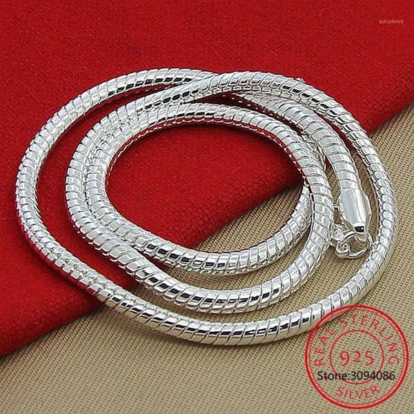 

925 sterling solid silver 4mm 60cm snake chain necklace for woman man fashion wedding engagement party jewelry1