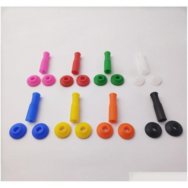 

food grade silicone tips nozzle straw cover gasket prevent tooth impact removable straws sleeve multi color eco friendly portable cmsmn