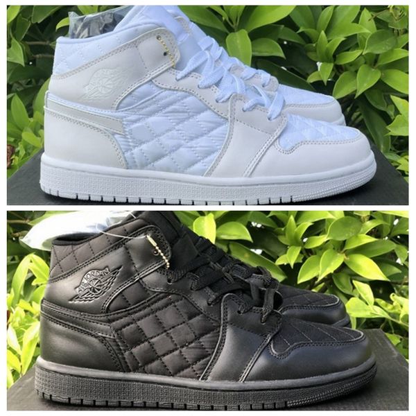 

новые 1 1s щелистное белое черное wmns mid баскетбольные туфли мужские тренеры женщин спортивные кроссовки 36-45