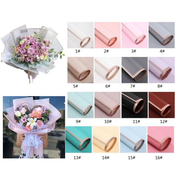 

20pcs/pack florist wrapping paper wedding valentine day flower bouquet gift wrapped paper waterproof bronzing 60*60cm