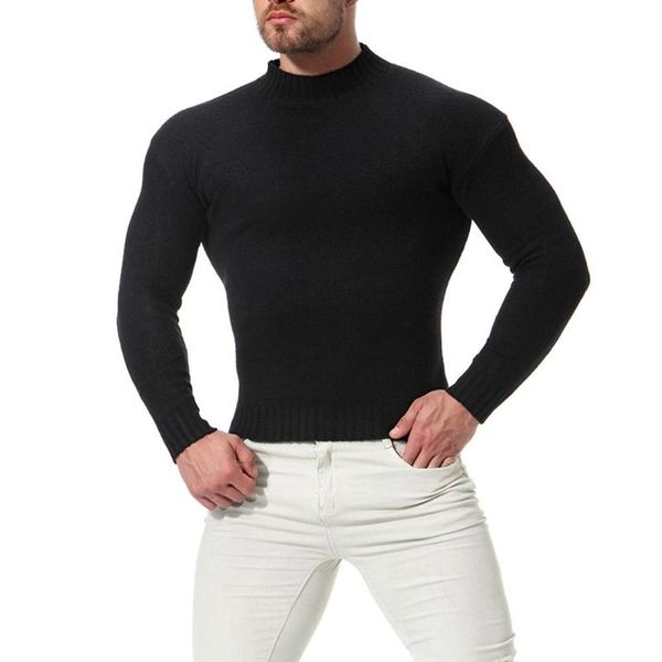 

new winter men's sweater casual pullover mens warm sweaters man slim stand collar knitted pullovers male, White;black