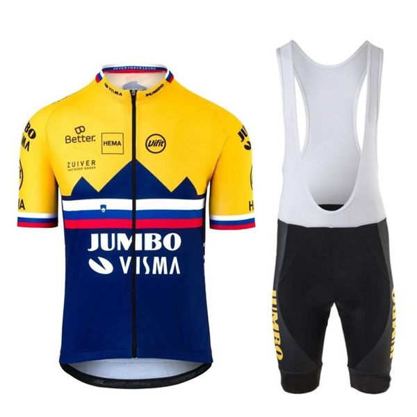 

2020 new jumbo visma champion team cycling jersey set bike professional custom clothing bike kits yellow jersey ciclismo maillot c0123, Gray