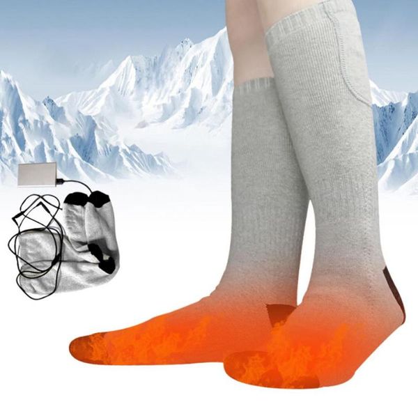 

thicken warmer heating socks electric heated socks rechargeable heating foot warmers thermal for camping, Black