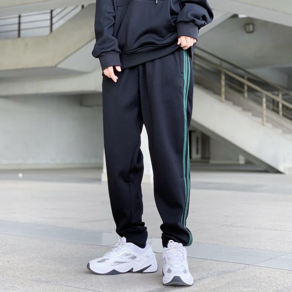 

men sport pants men's slim running training embroidery three leaves pattern moisture wicking breathable boy fitness pants sale, Black