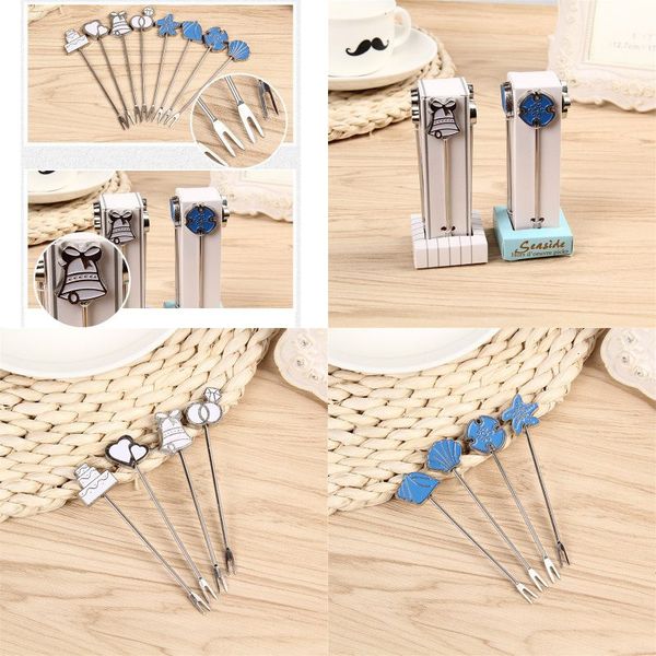 

cake dessert stainless tableware steel forks fruit fork 4pcs/set party supplies gifts for guests wedding favors
