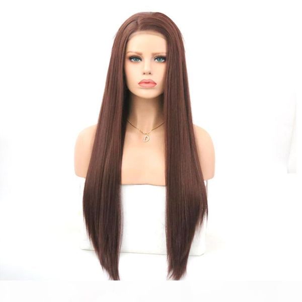 

manufacturer's brown lady's front bud chemical fiber wig high temperature fiber long black ombre straight wig hair costume wigs