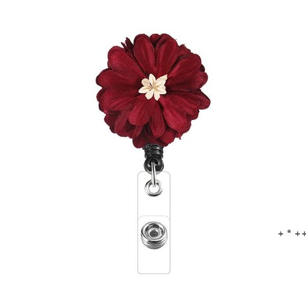 Releble Flower Badge Reel Talyard ID Card Badge Держатель лыжный пропуск Многофункциональный Ключ Цепной металл Анти-потерянный клип Школьный офис CCD13023