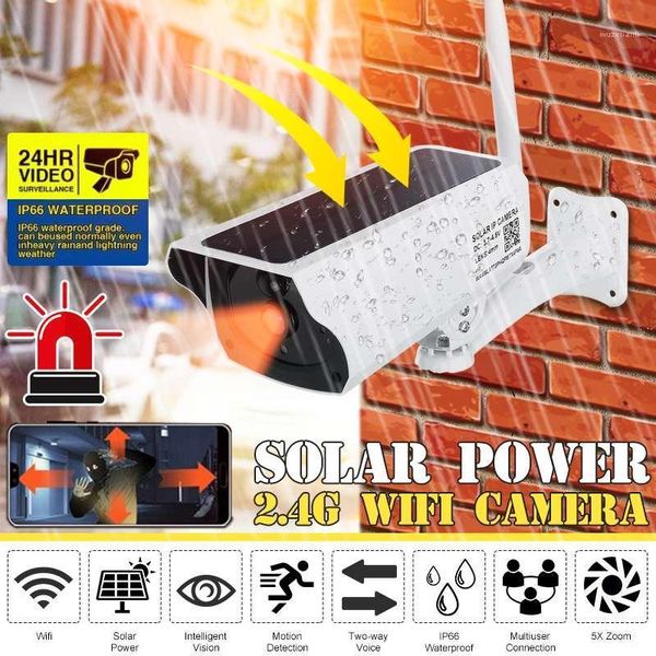 

solar ip camera 1080 2mp wireless wifi camera cctv security surveillance waterproof outdoor ir night vision cam1