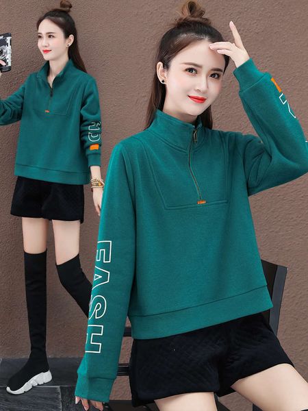 

pullover sweater women's long sleeve 2020 new korean version loose autumn and plush thickened foreign style warm winter coat, Black