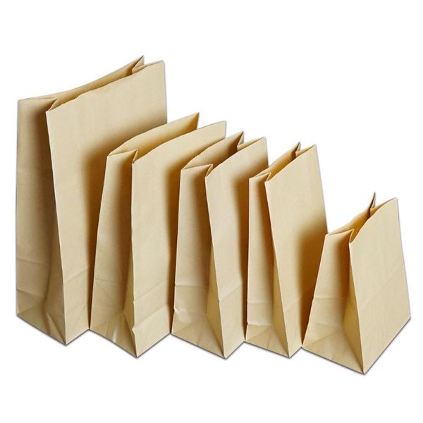 

50pcs 15928cm kraft paper grocery take out packaging bag stand up bread cookies food package pouch gifts retails pack bags h sqcaph