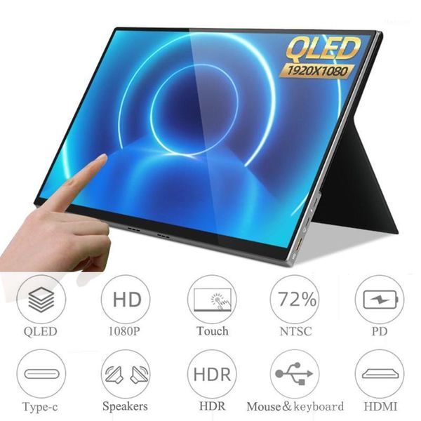 

new 15.6" qled portable touch hdr gaming monitor for phone ps4 switch xbox 1080p type c pc lapextended touch screen1