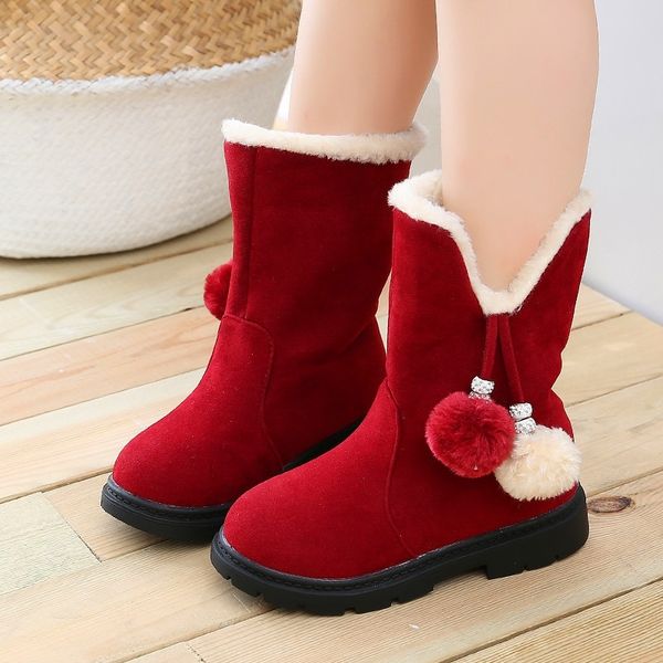 

felt boots new autumn winter girls boots children' toddler kids warm red princess snow boot baby christmas shoes gril y200104, Black;grey
