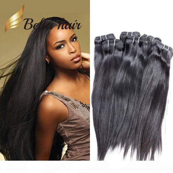 

bella hair 5pcs lot hair extensions brazilian hair weave weft natural color grade 9a silky straight dyeable bleachable ing, Black