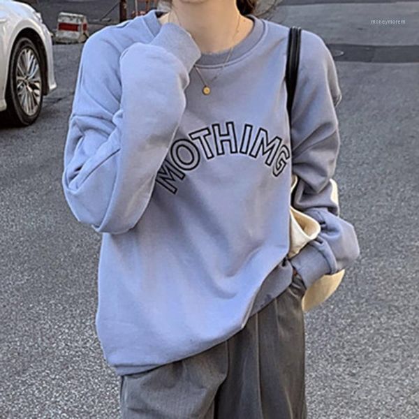 

women's hoodies & sweatshirts for women sweatshirt 2021 autumn spring outwear letter round neck pullover fashionable casual style print, Black