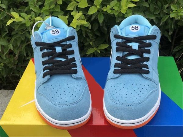 

authentic dunk sb low club 58 skateboard shoes blue chill safety orange black white sneaker men women outdoor sports shoes size 36-46