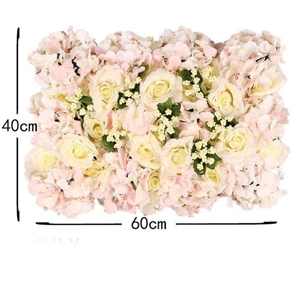 

40*60cm luxury customize silk rose artificial flower wall panel grass base diy backdrop wedding decoration arch flower row art