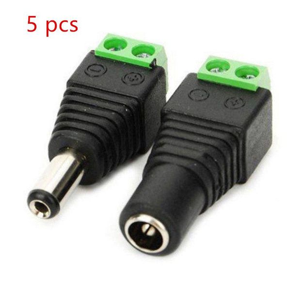 

5 шт. женский 5 шт. мужской разъем dc 2.15.5mm power jack adapter plug кабельный разъем для 3528 5050 5730 светодиодный светильник swy qylds