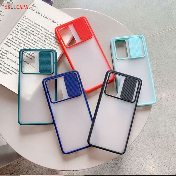 

slide camera lens protection phone case m31s m51transparent matte back cover for samsung s20 fe 5g shell