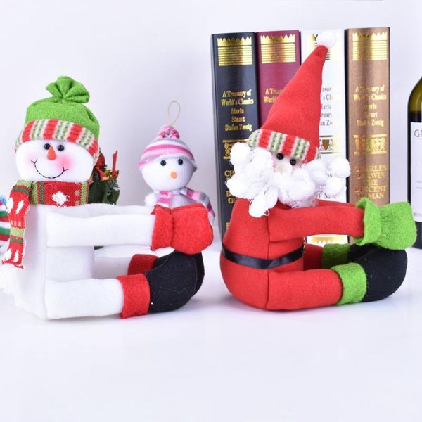

christmas ornament snowman santa claus wine bottle hold cover xmas home decor1