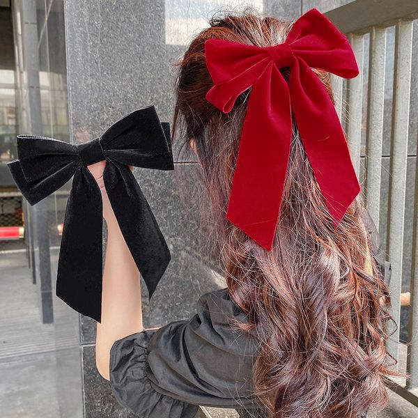 

velvet большой лук головного убор женская красная черная лента шпилька орнамент лес супер фея зажим для волос