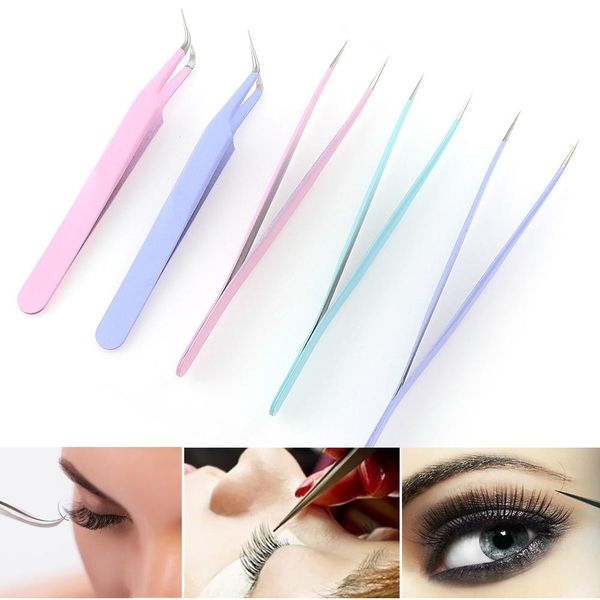 

мода из нержавеющей стали изогнутый прямой розовый зеленый пинцет diy pick up инструменты lashes пинцет мода из нержавеющей sqckdm dh_seller, Black