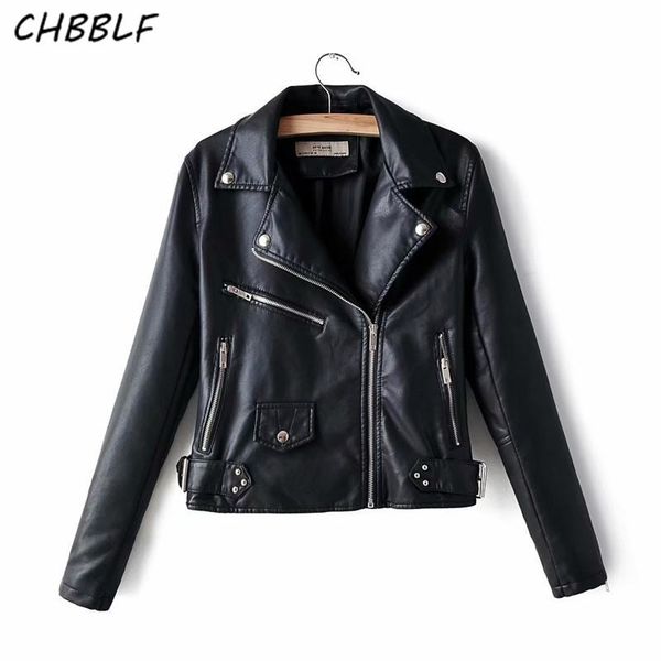 

chbblf women black pu leather jackets sashes zippers pockets long sleeve solid coats female outwear chic loose asf1983, Black;brown