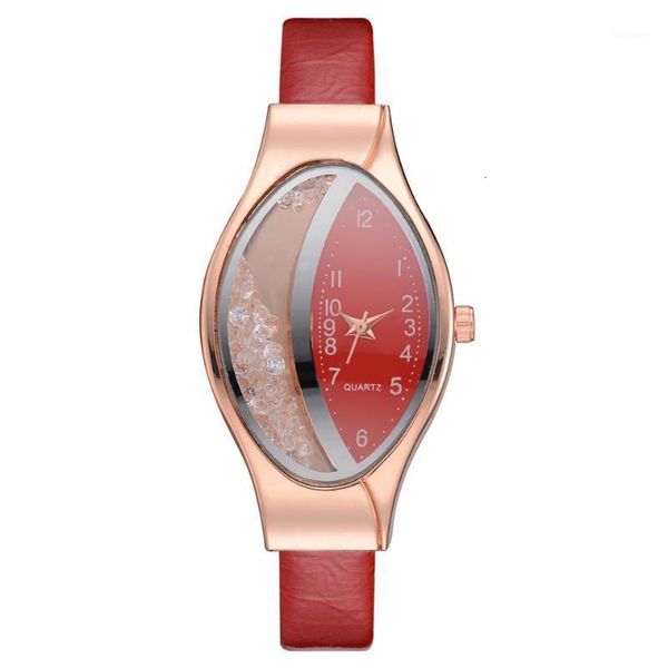 

fashion oval watches women wristwatches ladies watches luxury crystal women leather strap quartz dames horloge1, Slivery;brown