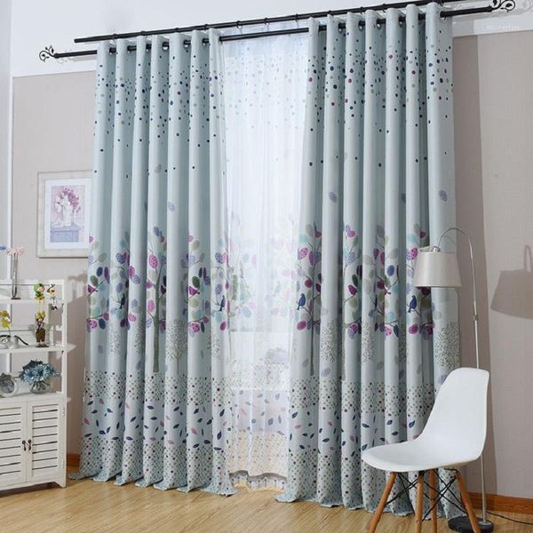 

curtain & drapes wliarleo korean curtains leaves blackout with beads blue sheer voile for baby room decor 100% polyester curtains1