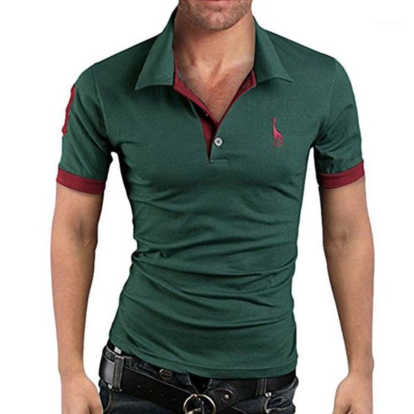 

summer men's multi-color deer shirt men's short sleeve slim fit 1, White;black